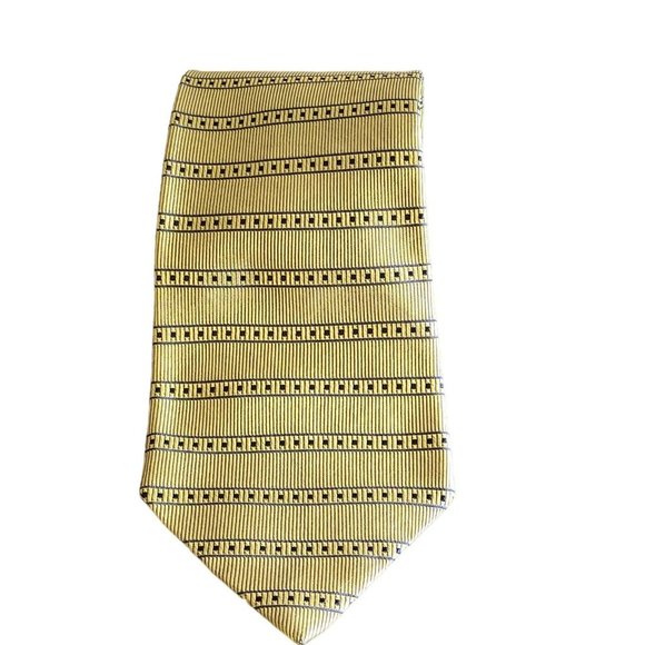 TOMMY HILFIGER Men's Silk Tie Microcheck Horizontal Vertical Stripes Made in USA - Picture 2 of 3
